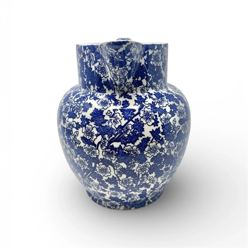 Williams Sonoma Burgess & Leigh Etruscan Jug Blue Burgess Chintz Made in England